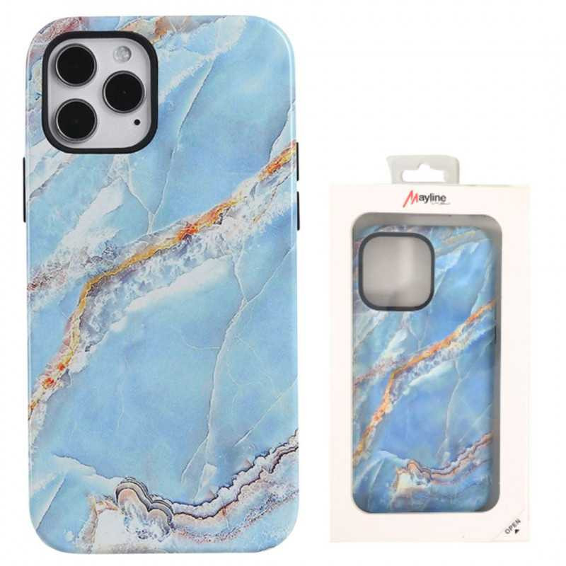 Coque de Protection en Double Marbrée pour iPhone - Bleu Océan (Mayline) — Mayline · Smarty Paris 18e